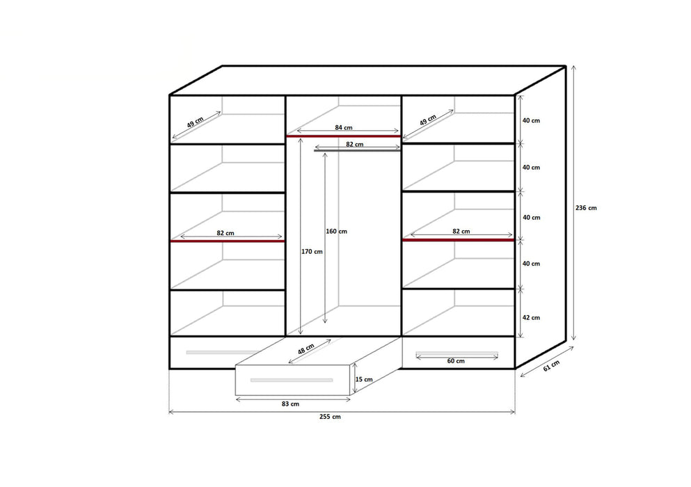 Maxima House Wardrobe AXEL MAR003 - Bed & Sofa Hub