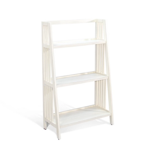 Sunny Designs 48" Mahogany Wood Folding Bookcase Marble White - Bed & Sofa Hub