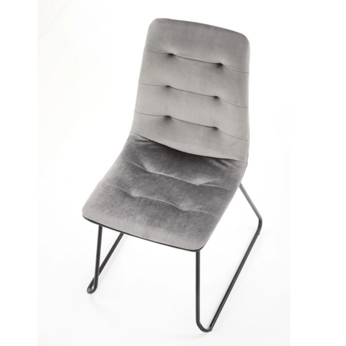 Maxima House Dining Set Chara 7 Pcs. Gray/white Modern Glossy Dining Table with 2 Self-Storing Leaves Plus 6 Chairs - Bed & Sofa Hub