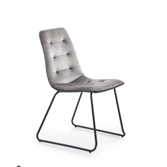 Maxima House Dining Set Chara 7 Pcs. Gray/white Modern Glossy Dining Table with 2 Self-Storing Leaves Plus 6 Chairs - Bed & Sofa Hub