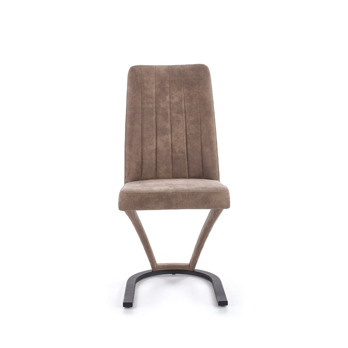 Maxima House Dining Set Lisa 7 Pcs. Modern Brown Glossy Dining Table with 2 Self-Storing Leaves Plus 6 Chairs - Bed & Sofa Hub