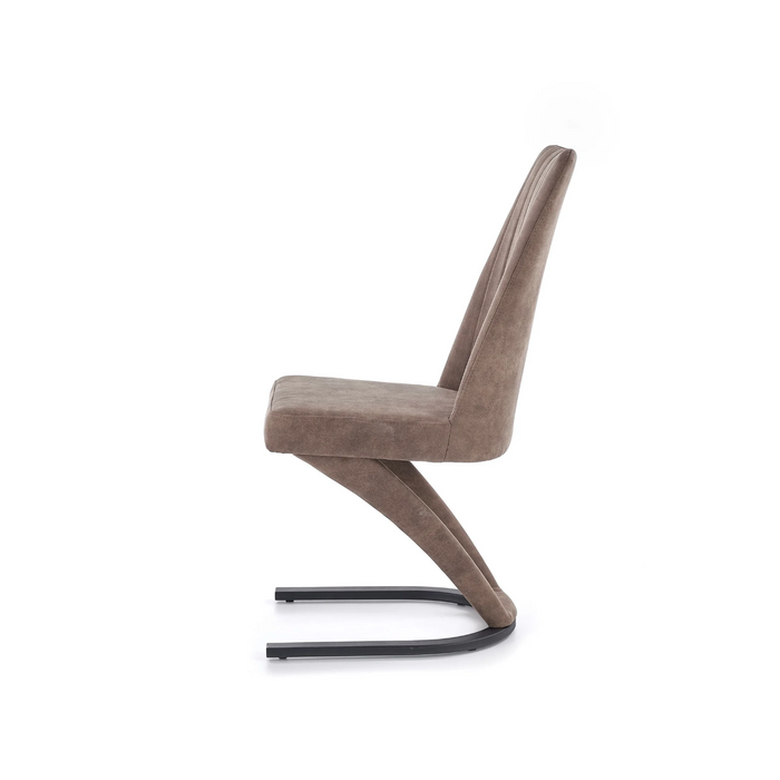 Maxima House Dining Set Lisa 7 Pcs. Modern Brown Glossy Dining Table with 2 Self-Storing Leaves Plus 6 Chairs - Bed & Sofa Hub