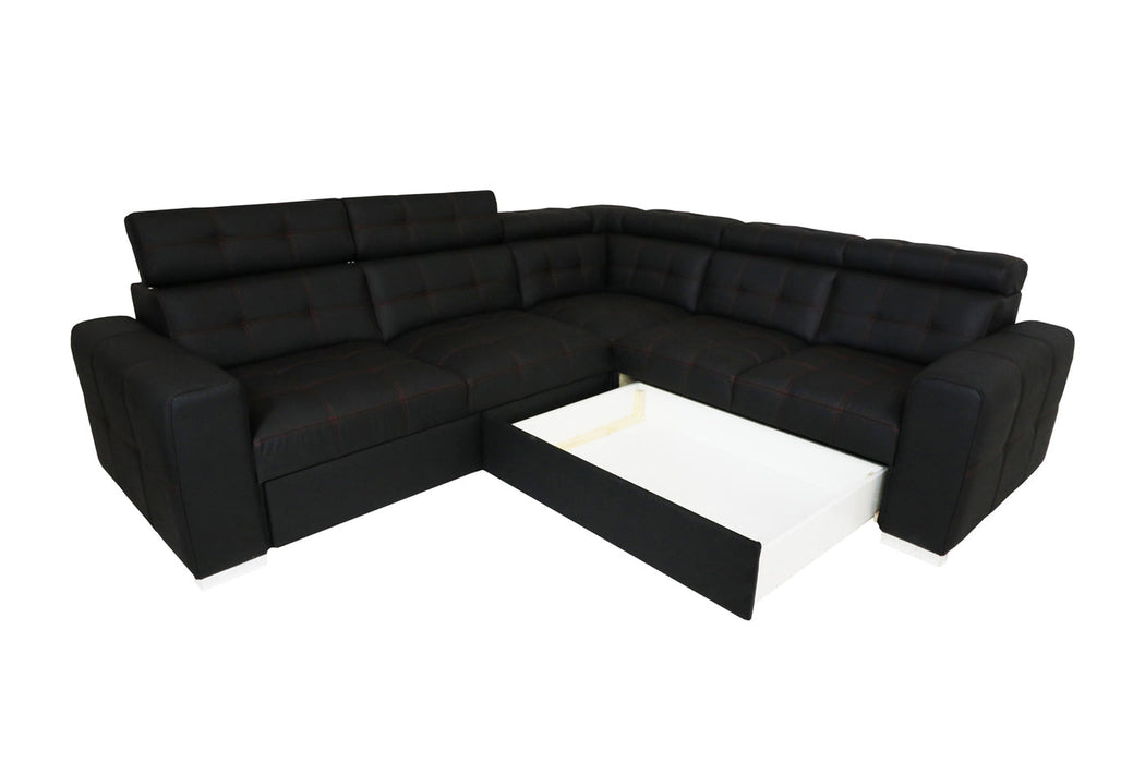 Maxima House Sleeper Sectional IRYS with storage and FULL size sleeper Dolm017 - Bed & Sofa Hub
