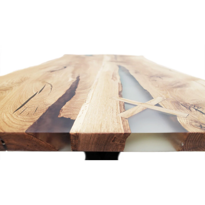 Maxima House Banur-110 Solid Wood Dining Table with Black Metal Legs - Bed & Sofa Hub