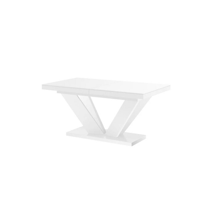 Maxima House Dining Set Aviva Ii 7 Pcs. Modern Glossy Dining Table with 2 Self-Starting Leaves Plus 6 Chairs - Bed & Sofa Hub