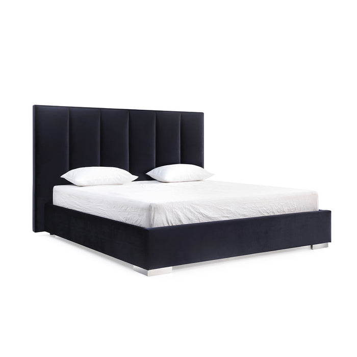 Whiteline Modern Living Velvet Queen Bed BQ1655 - Bed & Sofa Hub
