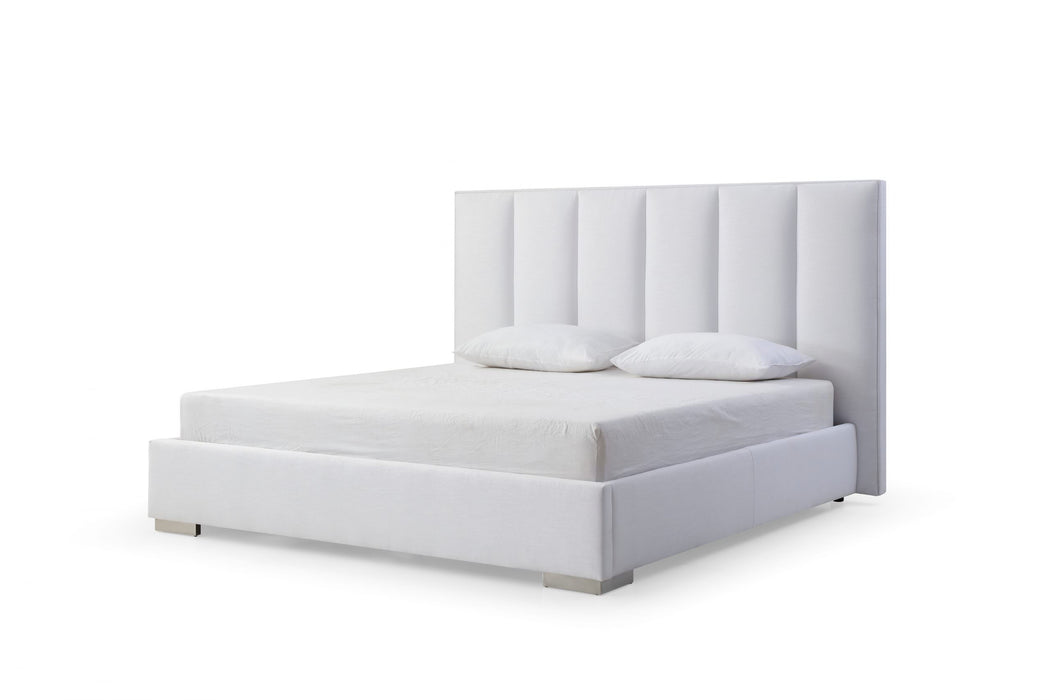 Whiteline Modern Living Velvet Queen Bed BQ1655 - Bed & Sofa Hub