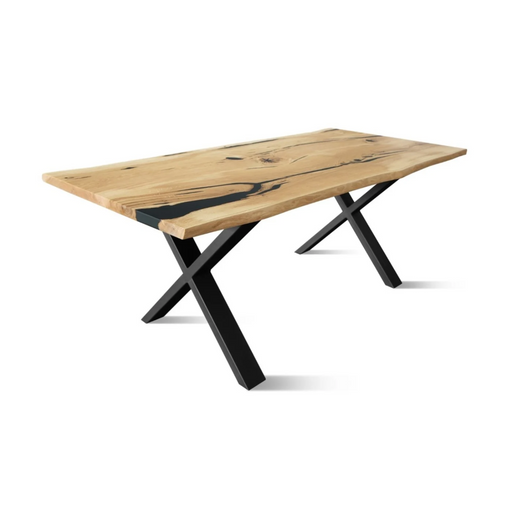 Maxima House Solid Wood Dining Table with Metal Legs Urban-Bl - Bed & Sofa Hub