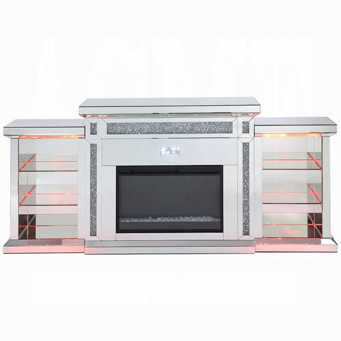 ACME Noralie Fireplace W/Led & Bluetooth - Bed & Sofa Hub