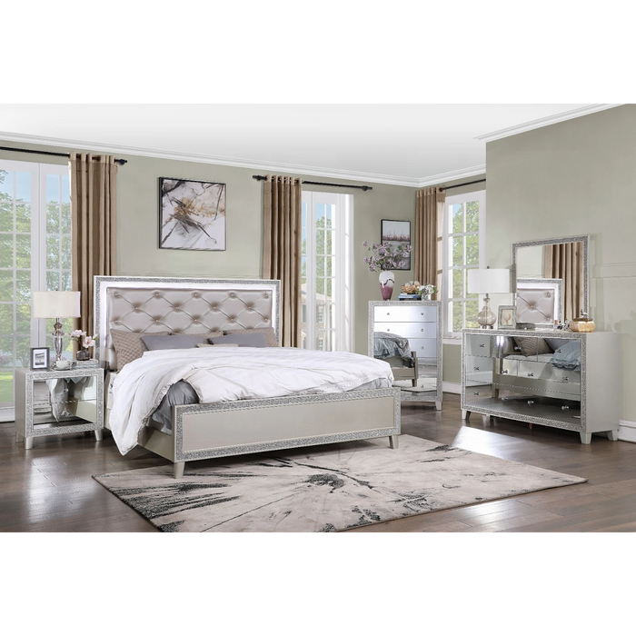 ACME Sliverfluff CK Bed W/Led - Bed & Sofa Hub