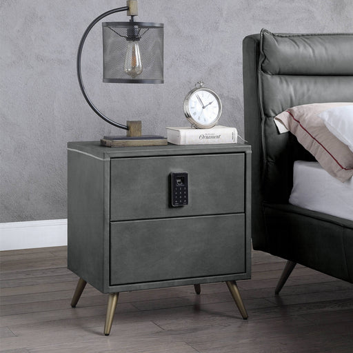 ACME Doris Nightstand W/USB & Electric Lock - Bed & Sofa Hub