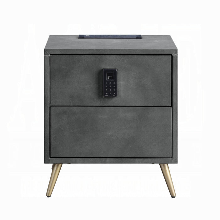 ACME Doris Nightstand W/USB & Electric Lock - Bed & Sofa Hub