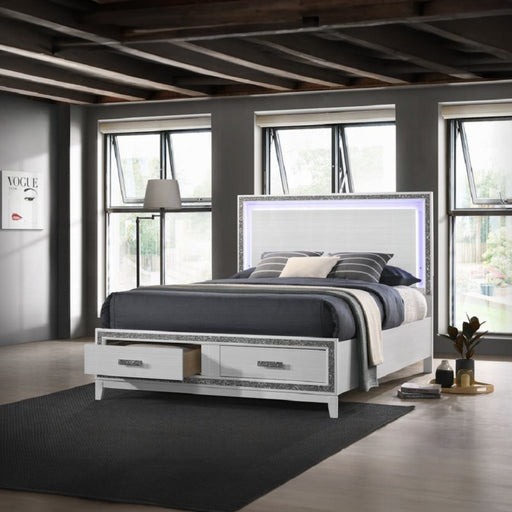 ACME Haiden Queen Bed W/Led & Storage - Bed & Sofa Hub
