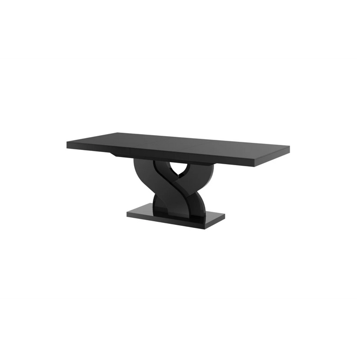 Maxima House Modern Glossy Dining Table Bella with 2 Self-Starting Leaves - Bed & Sofa Hub