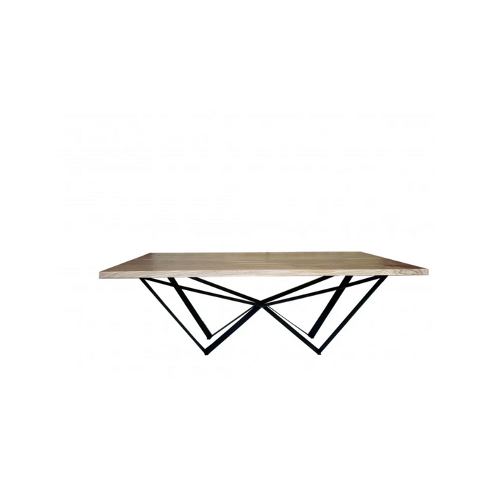 Maxima House Oak Wood Dining Table Lyle with Black Metal Legs - Bed & Sofa Hub