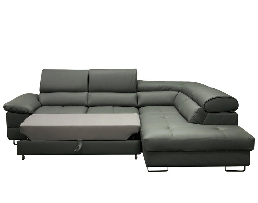 Maxima House COSTA Leather Sectional Sleeper Sofa, Right Corner BEN023 - Bed & Sofa Hub