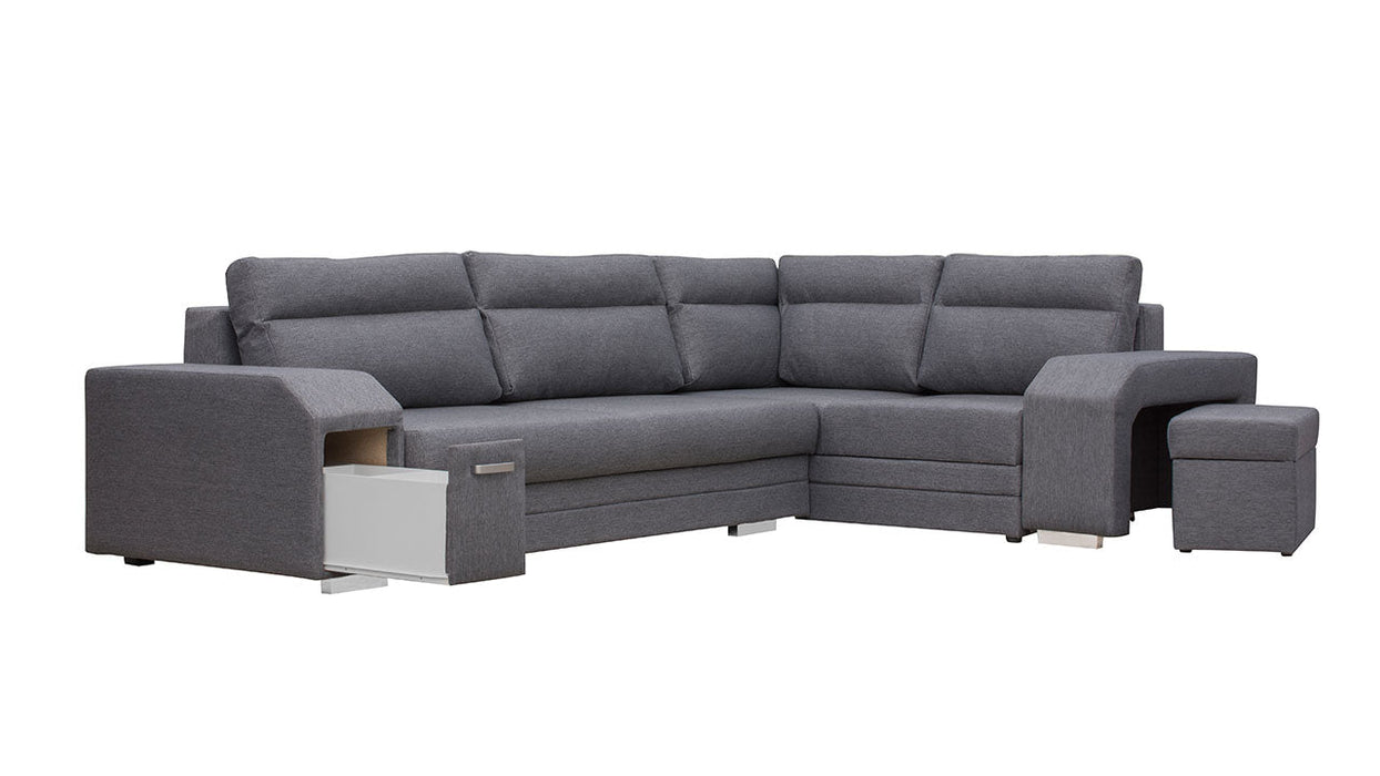 Maxima House Sectional FULL XL Sleeper Sofa MAGNUS S with storage MIR042 - Bed & Sofa Hub