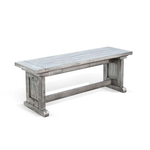 Sunny Designs Wood Side Bench Gray - Bed & Sofa Hub