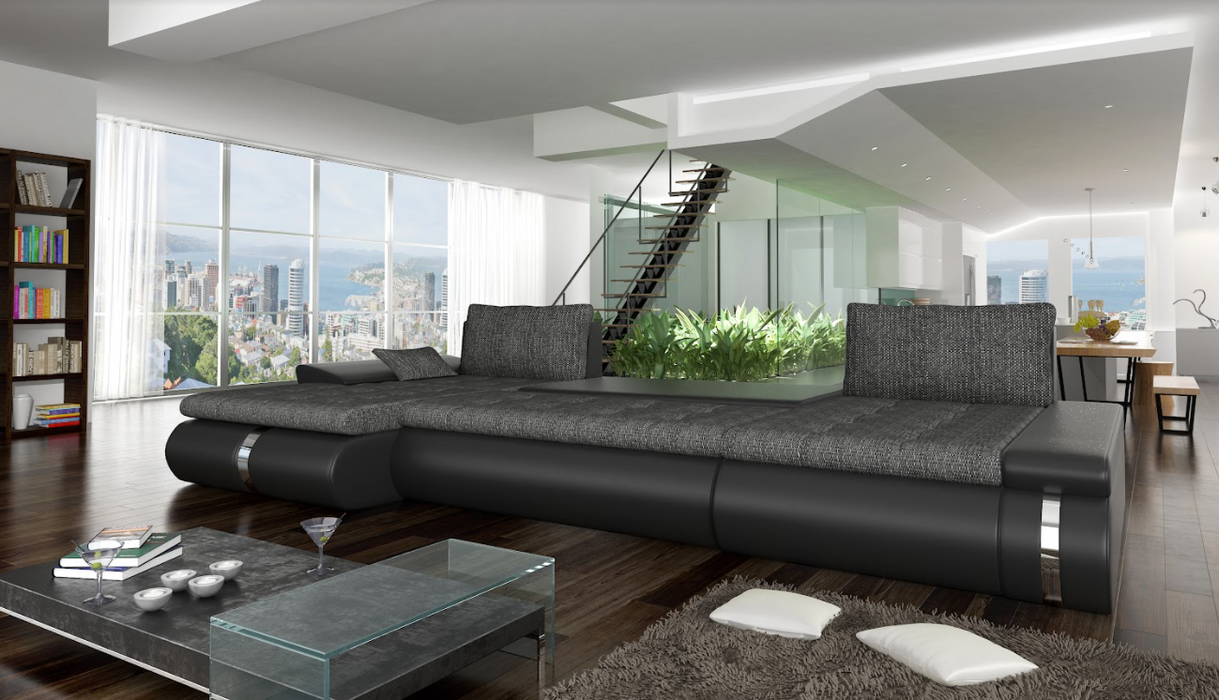 Maxima House Sectional Sofa with FULL XL sleeper and storage FADO LUX WN0036 - Bed & Sofa Hub