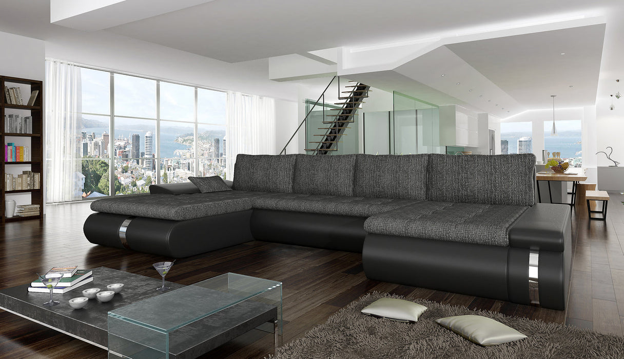 Maxima House Sectional Sofa with FULL XL sleeper and storage FADO LUX WN0036 - Bed & Sofa Hub