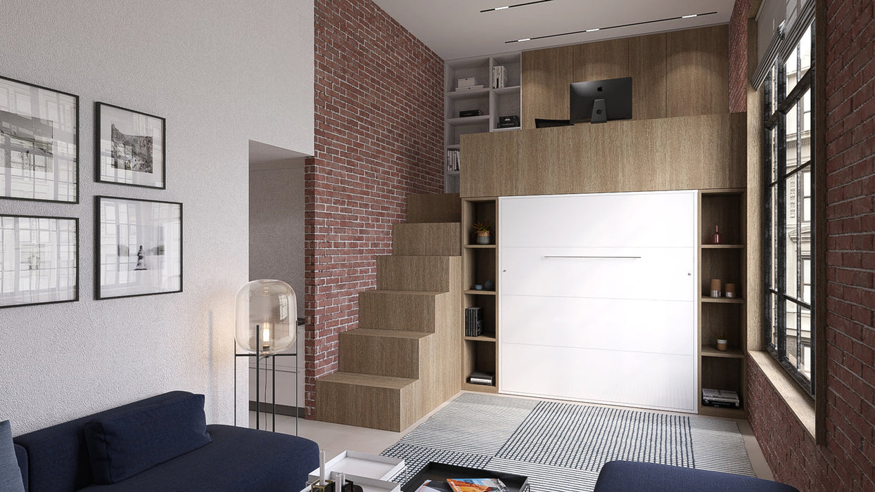 Maxima House Murphy bed INVENTO, European King size with LED and mattress included IN-22W - Bed & Sofa Hub