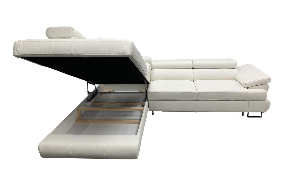 Maxima House LUTON Leather Sectional Sleeper Sofa BEN030 - Bed & Sofa Hub