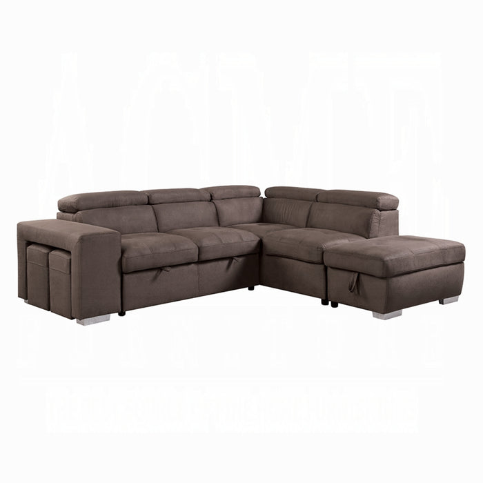 ACME Acoose Sectional Sofa W/Sleeper - Bed & Sofa Hub