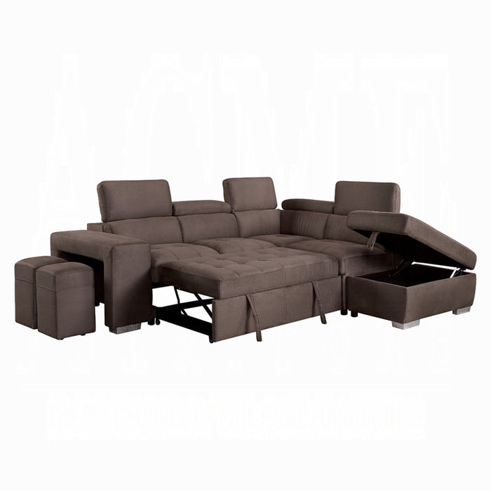ACME Acoose Sectional Sofa W/Sleeper - Bed & Sofa Hub