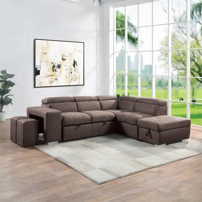 ACME Acoose Sectional Sofa W/Sleeper - Bed & Sofa Hub