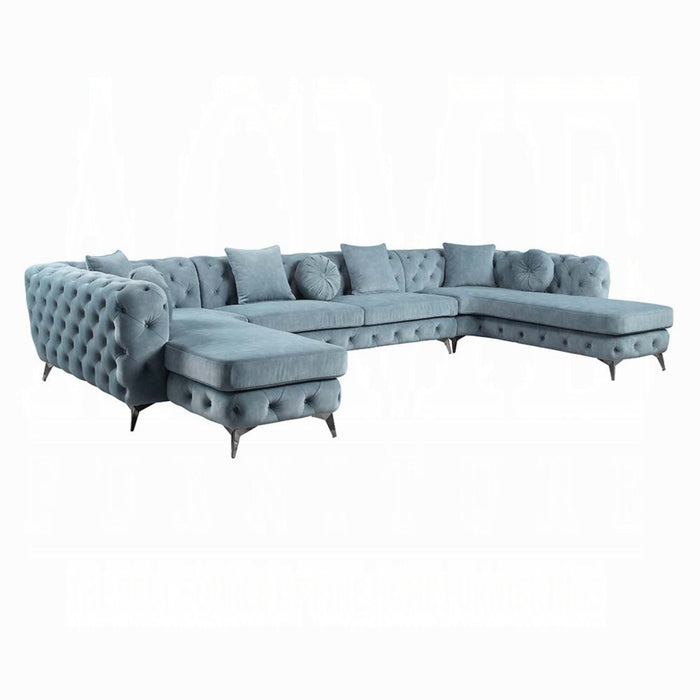 ACME Zerah Sectional Sofa W/7 Pillows - Bed & Sofa Hub