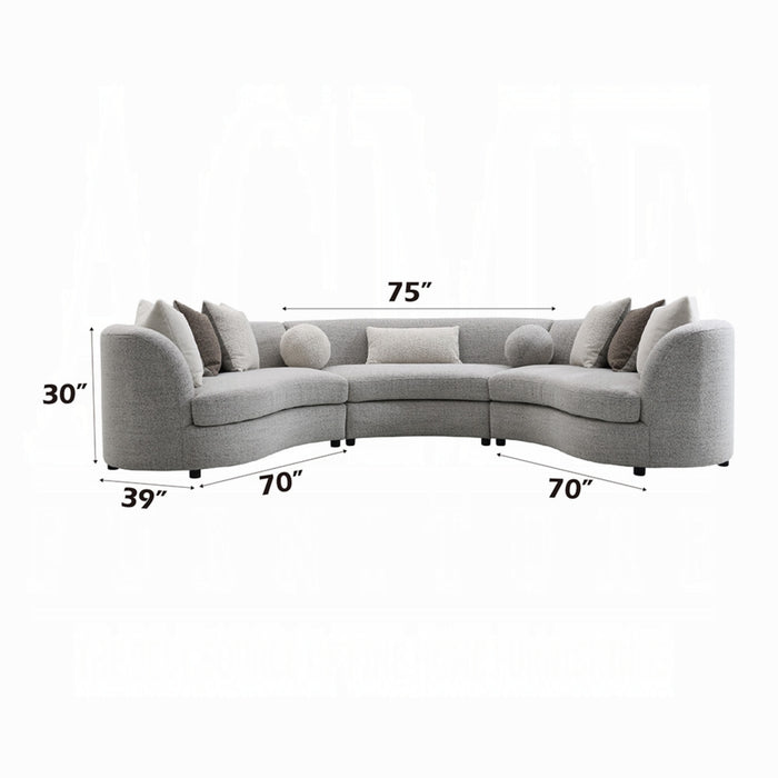 ACME Ivria Sectional Sofa W/9 Pillows - Bed & Sofa Hub