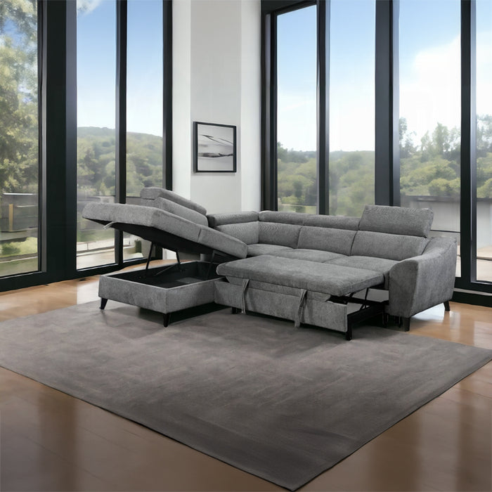ACME Wrenley Sectional Sofa W/Sleeper & Storage - Bed & Sofa Hub