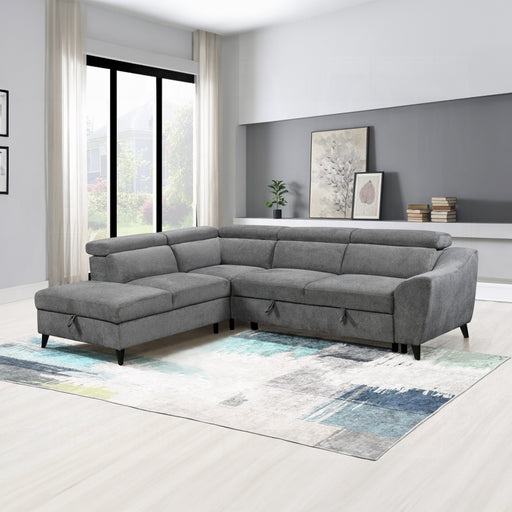 ACME Wrenley Sectional Sofa W/Sleeper & Storage - Bed & Sofa Hub