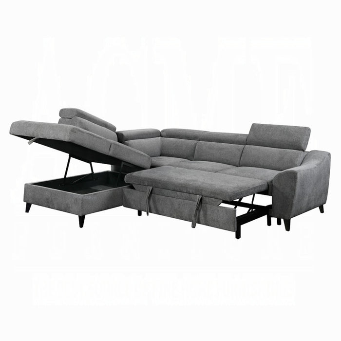 ACME Wrenley Sectional Sofa W/Sleeper & Storage - Bed & Sofa Hub