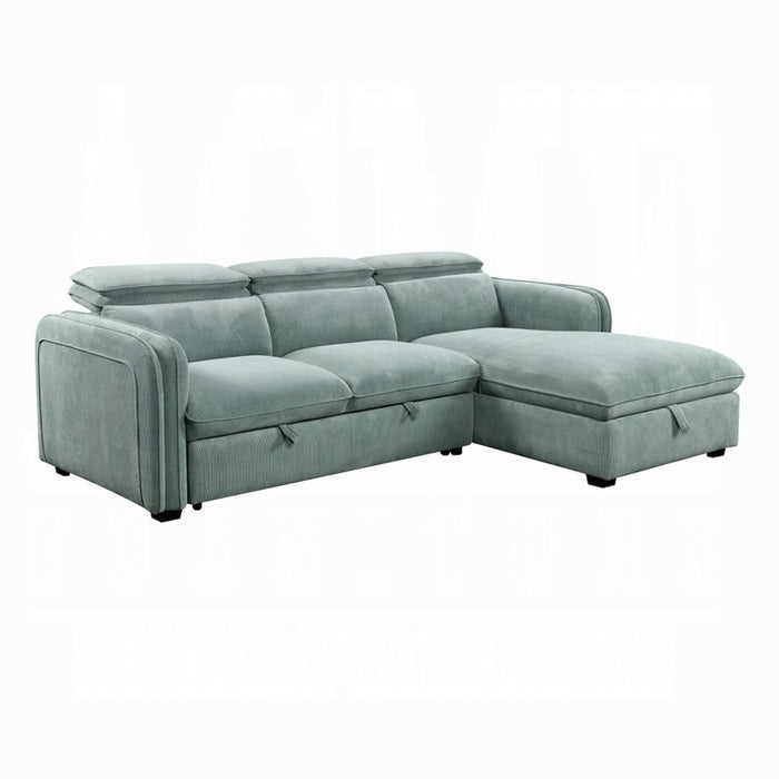 ACME Zavala Sectional Sofa W/Sleeper & Storage - Bed & Sofa Hub