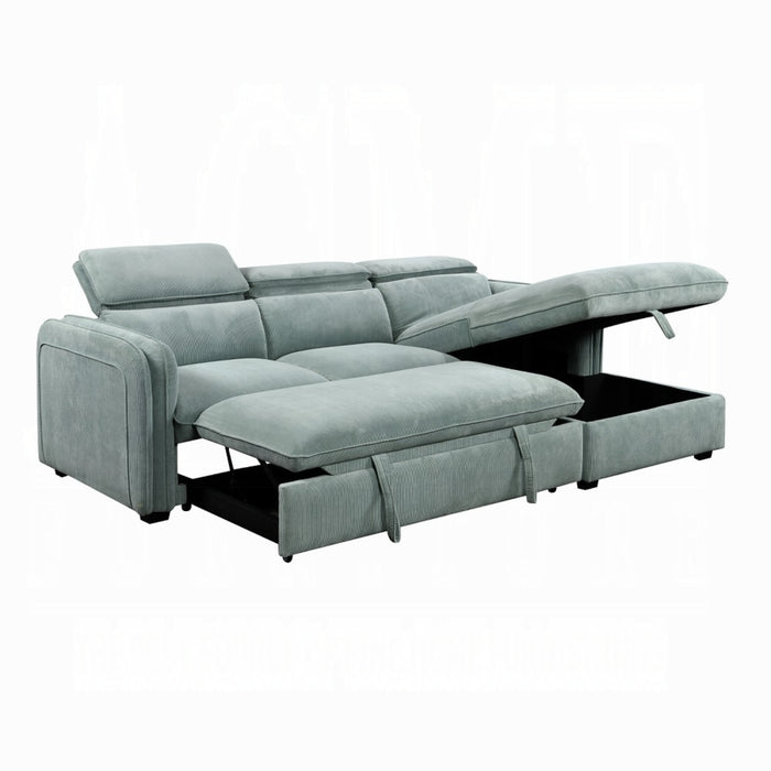 ACME Zavala Sectional Sofa W/Sleeper & Storage - Bed & Sofa Hub