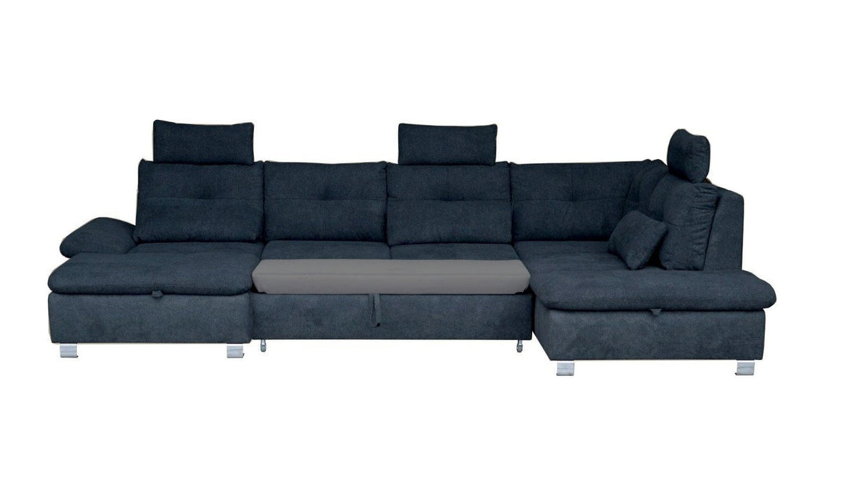 Maxima House Sectional Sleeper Sofa MADEIRA U-Shape with storage BEN057 - Bed & Sofa Hub