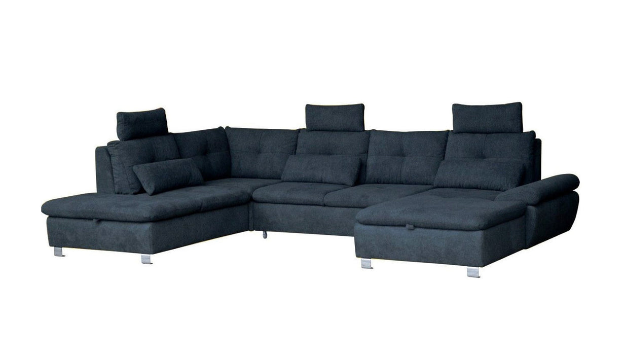Maxima House Sectional Sleeper Sofa MADEIRA U-Shape with storage BEN057 - Bed & Sofa Hub