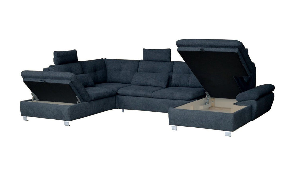Maxima House Sectional Sleeper Sofa MADEIRA U-Shape with storage BEN057 - Bed & Sofa Hub