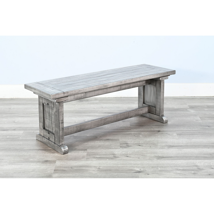 Sunny Designs Wood Side Bench Gray - Bed & Sofa Hub