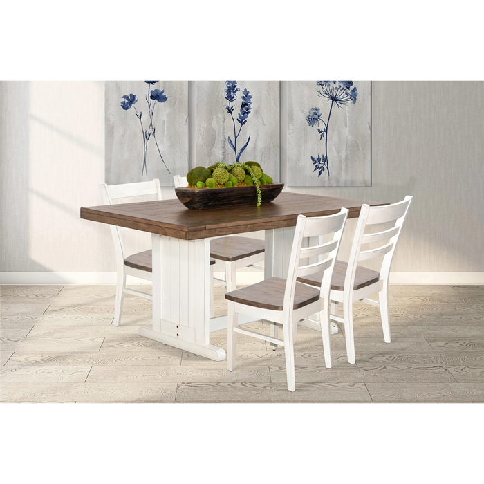 Sunny Designs Rectangular Wood Dining Table Marble White and Buck Skin - Bed & Sofa Hub