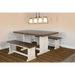 Sunny Designs Wood Side Bench Marble White and Buck Skin - Bed & Sofa Hub