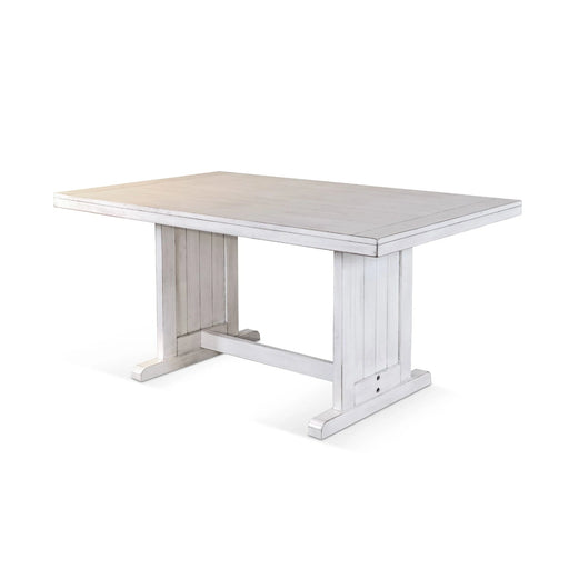Sunny Designs Rectangular Wood Dining Table Marble White - Bed & Sofa Hub