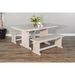 Sunny Designs Rectangular Wood Dining Table Marble White - Bed & Sofa Hub