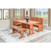 Sunny Designs Sedona Breakfast Nook Set with Side Bench Rustic Oak - Bed & Sofa Hub