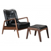 Zuo Bully Lounge Chair & Ottoman Black - Bed & Sofa Hub