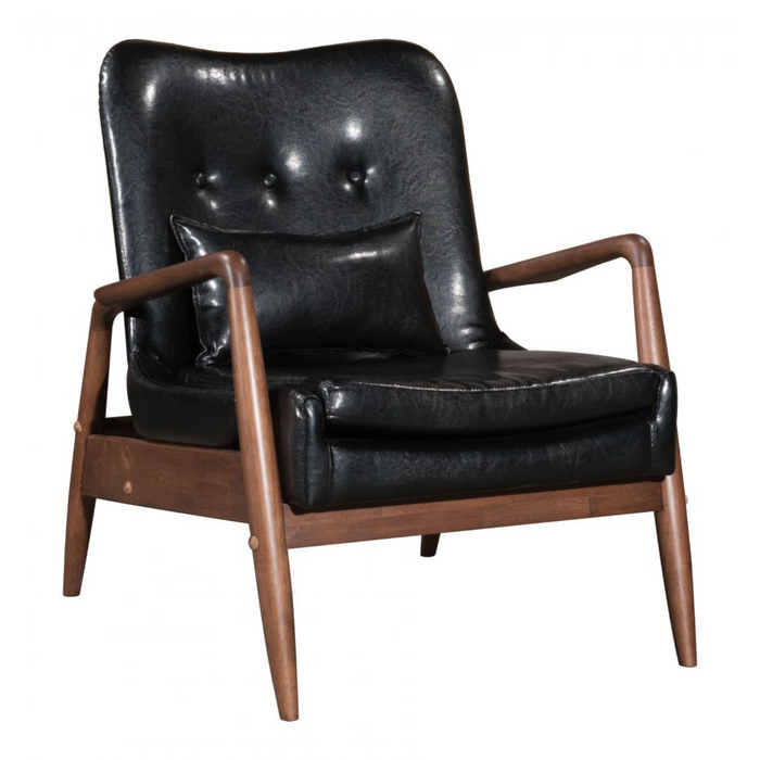 Zuo Bully Lounge Chair & Ottoman Black - Bed & Sofa Hub