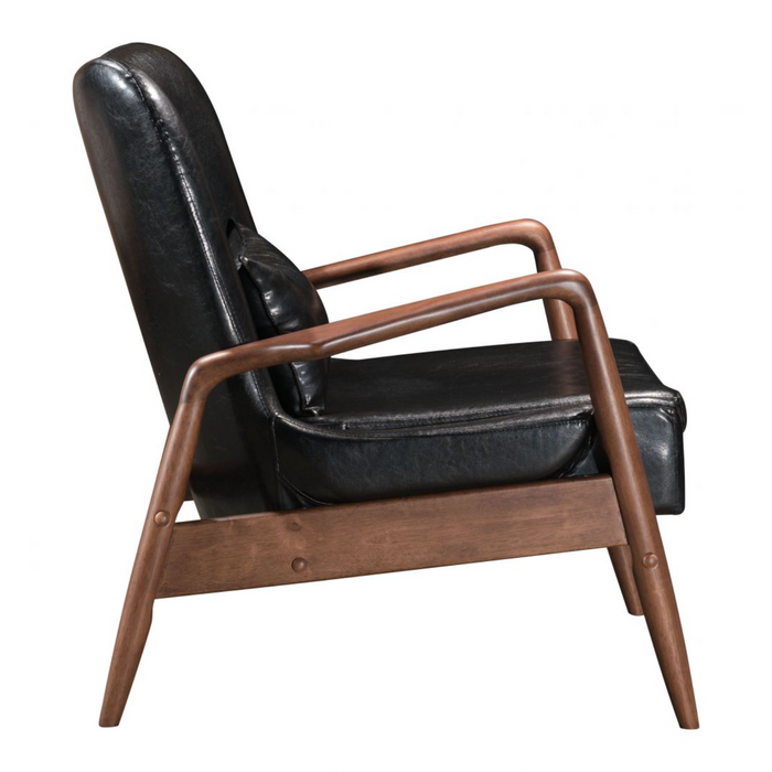 Zuo Bully Lounge Chair & Ottoman Black - Bed & Sofa Hub