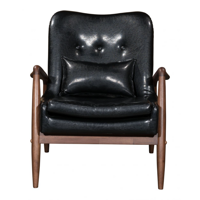 Zuo Bully Lounge Chair & Ottoman Black - Bed & Sofa Hub