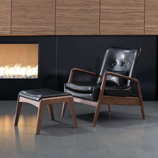 Zuo Bully Lounge Chair & Ottoman Black - Bed & Sofa Hub